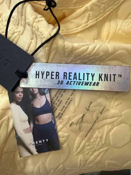 Twenty Montreal 3D Knit Citron One Piece Swimsuit Thong Textured Yellow Medium - Picture 10 of 12